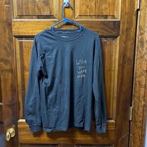 Astroworld Cactus Jack Wish You Were Here T-Shirt Mens M Black Long Sleeve